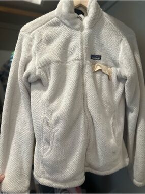 Patagonia Cream Full-Zip Fleece Jacket